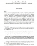 How to Teach Things with Words: Al-Fārābī, Māyin’s Doubt, and the Transmission of Knowledge